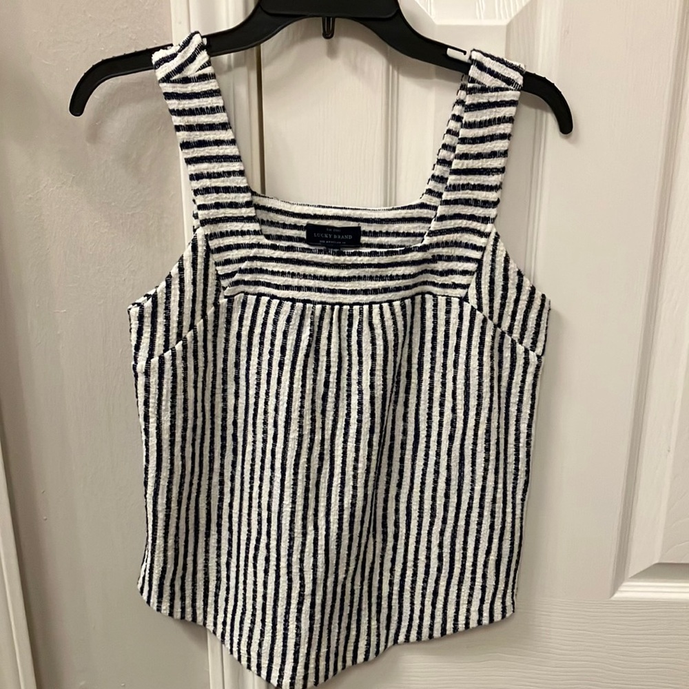 Striped Lucky Brand Black and White top